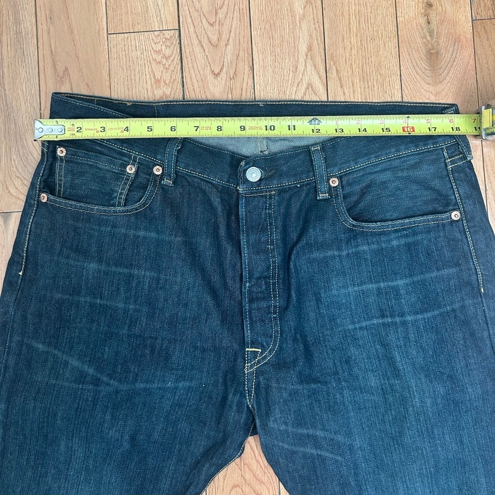 Levi's 501 Men's Dark Wash 100% Cotton Denim Jeans Size W36 L32‎ - Picture 6 of 11